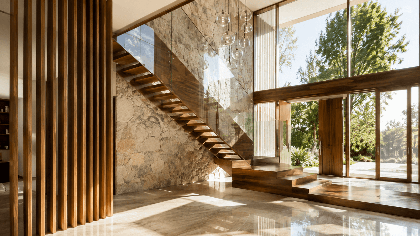 Coastal home with large glazing and a frameless glass balustrade