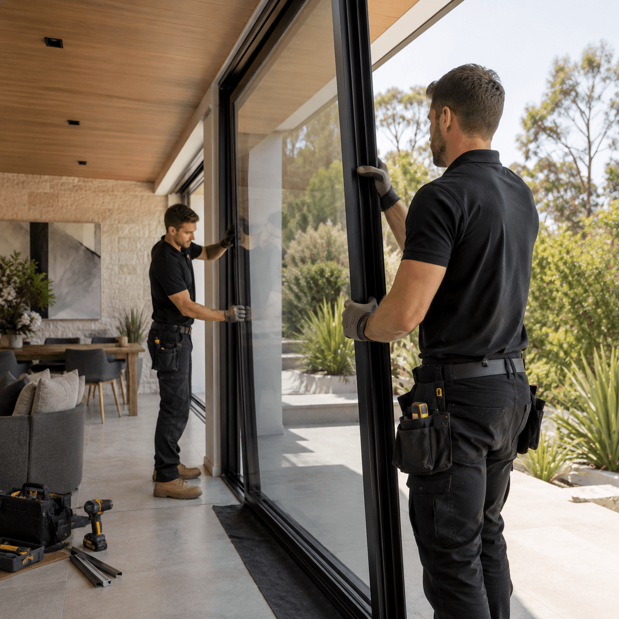 Installing and checking finished glazing
