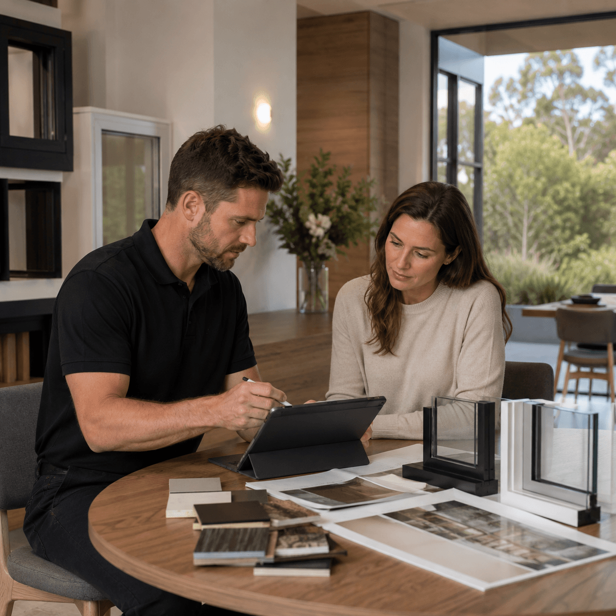 Selecting frames, glass and hardware