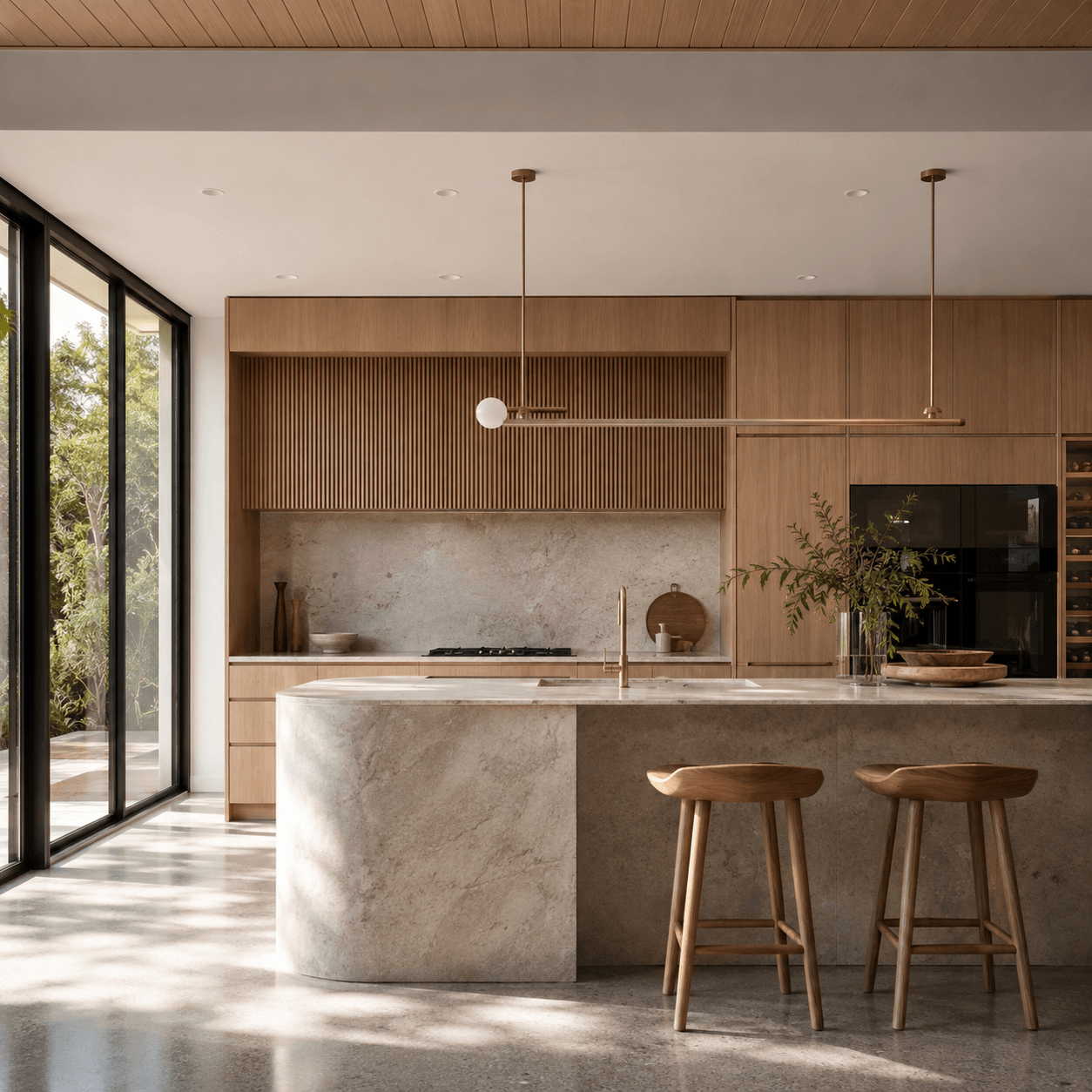Coastal home with large glazing and glass balustrade