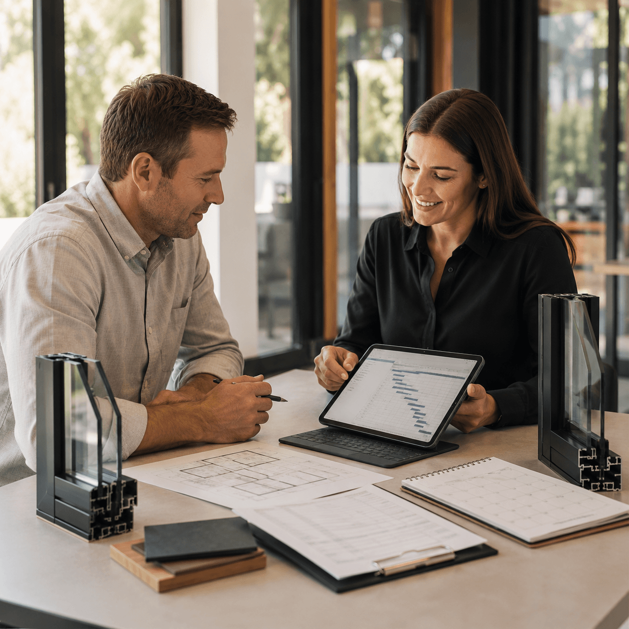 Preparing a detailed window schedule and trade quotation